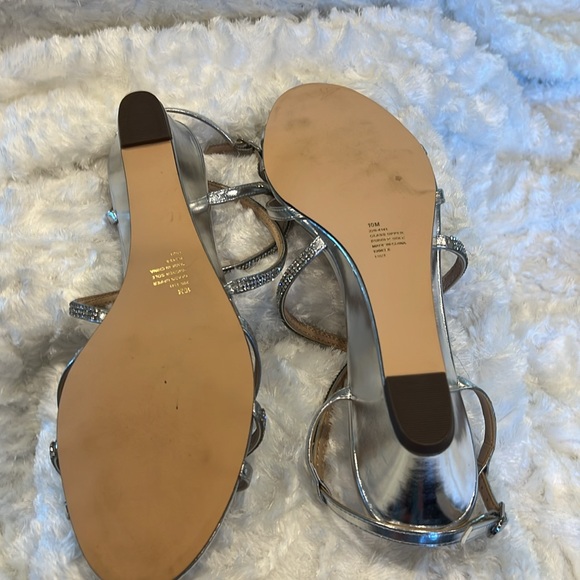 L. Miller Fiamma sparkling silver evening, wedding women’s sandals. - Picture 4 of 5